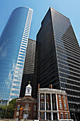 James Watson House  currently part of the Shrine of Saint Elizabeth Ann Seton) in front of skyscraper, New York City, USA