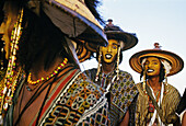 Wodaabe  or Bororo) men in the Cure Salee festival, Niger