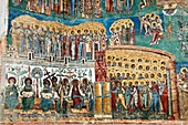 Romania,Moldavia Region,Southern Bucovina,Voronets Monastery,Church of St  George,Frescos,wall paintings,biblical scenes