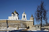 Russia,Pskov,Kremlin,Fortifications Wall,Holy Trinity Cathedral,1699,Bell Tower