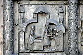 Russia,Novgorod-the-Great,Kremlin Buildings,St Sophia Cathedral,west doors,12th century,cast bronze biblical scenes