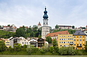 Medieval town along Salzach River, Burghausen, Bavaria, Germany