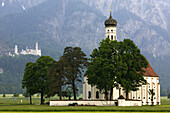 St. Coloman´s church by the Konigschlosser castles, Schwangau, Deutsche Alpenstrasse, Bavaria, Germany