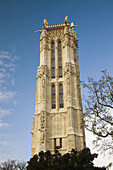 Tour Saint-Jacques tower, former 16th century church belfry in the morning, Paris, France