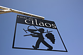 Sign for Chai de Cilaos wines, Cilaos, Cirque de Cilaos, Reunion island, France