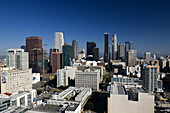 Aerial view of downtown from West 11th Street in the morning, Los Angeles, California, USA