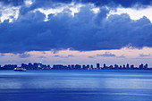 Dawn over the Rio Plata and city skyline, Punta del Este, Uruguay