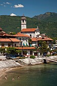 Italy, Piedmont, Lake Maggiore, Feriolo, lakefront resort town