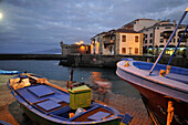 Boats at the old harbour in the evening, Puerto de la Cruz, Tenerife, Canary Isles, Spain, Europe