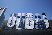 Baustellenschild, Dubai, VAE, Vereinigte Arabische Emirate, Vorderasien, Asien