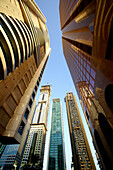 High rise buildings along Sheikh Zayed Road, Dubai, UAE, United Arab Emirates, Middle East, Asia
