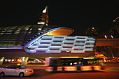 Subway station Financial Centre in the evening, Sheikh Zayed Road, Dubai, UAE, United Arab Emirates, Middle East, Asia