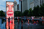 The Crowne Fountain by Jaume Plensa, Millenium Park, Chicago, Illinois, USA