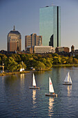 Skyline von Boston über dem Charles River, Massachusetts, USA