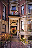 Christmas decorations, Commonwealth Avenue, Boston, Massachusetts, USA