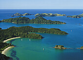 Yachts moored at Moturua Island Bay of Islands New Zealand