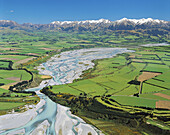Waimakariri Gorge and the Torlesse Range aerial view Canterbury New Zealand