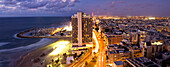 Renaissance Hotel, the beaches, and Hayarkon Street in the evening, Tel Aviv, Israel, Middle East