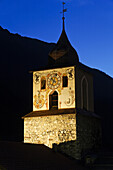 Platzturm La Tuor am Abend, Bergün/Bravuogn, Graubünden, Schweiz