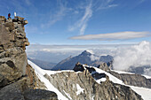 View from Gran Paradiso summit, Gran Paradiso National Park, Aosta Valley, Italy