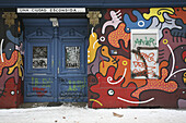 Painted entrance to an apartment building, Kreuzberg, Berlin, Germany