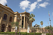 Blick auf Theater Teatro Massimo, Palermo, Provinz Palermo, Sizilien, Italien, Europa