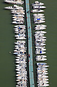Boats at a jetty, marina of Castellammare del Golfo, Tyrrhenian Sea, Province Trapani, Sicily, Italy, Europe