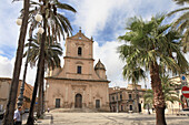 Barockkirche Chiesa Madre unter Wolkenhimmel, Vittoria, Provinz Ragusa, Sizilien, Italien, Europa