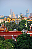 View at roofs and high rise buildings of Bangkok, Thailand, Asia