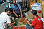 People at Pak Klong Talat market, Bangkok, Thailand, Thailand, Asia