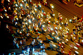 View of the city at night, motorbikes and mopeds in Nha Trang, Khanh Hoa, Vietnam