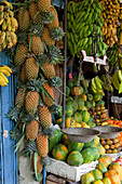 Obststand auf dem Markt von Kandy, Kandy, Sri Lanka, Asien
