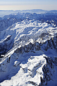 Palagruppe im Winter, Luftaufnahme, Palagruppe, Dolomiten, Venetien, Italien, Europa