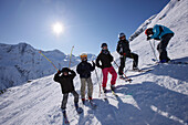 Children skiing, Silvretta, Galtuer, Paznaun valley, Tyrol, Austria