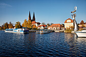 Lake Ruppin with St. Mary's Church, Ruppiner See, Neuruppin, Land Brandenburg, Germany