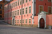 Rosa Haus in der Altstadt, Riddarholmen, Stockholm, Schweden, Europa
