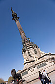 Columbus on Placa de Colon in the end of La Rambla in Barcelona, Spain