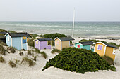 Bathing huts in Skanor, Skane, Sweden