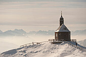 Wallberg chapel in winter, Wallberg, Rottach-Egern, Upper Bavaria, Germany