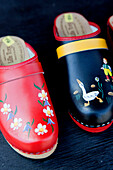 Close up of typical clogs, Malmö, Skane, South Sweden, Sweden