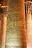 Erste Säulenhalle, Hypostyl, Horustempel, Edfu, Ägypten, Afrika