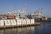 Containers and cranes at harbor, Buenos Aires, Argentina, South America, America