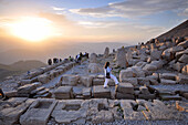 Sonnenuntergang in Nemrut Dagi, Westseite, Ost-Anatolien, Türkei