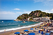 Beach, Mazzaro, Taormina, Sicily, Italy