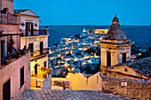 View from Santa Maria delle Scale towards Ragusa Ibla, Ragusa, Sicily, Italy