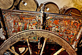 Traditioneal horse drawn cart, wine cellar, Pellegrino, Marsala, Sicily, Italy