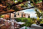 Restaurant, Hotel Signum, Malfa, Salina Island, Aeolian islands, Sicily, Italy