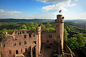 Great hall and southern tower, Auerbach castle, near Bensheim, Hessische Bergstrasse, Hesse, Germany