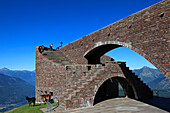 Chapel Santa Maria degli Angeli, (Architect: Mario Botta), Alpe Foppa, mountain hike to Monte Tamaro, Ticino, Switzerland