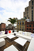 The rooftop terrace, Old Montreal Hotel, Montreal, Quebec, Canada